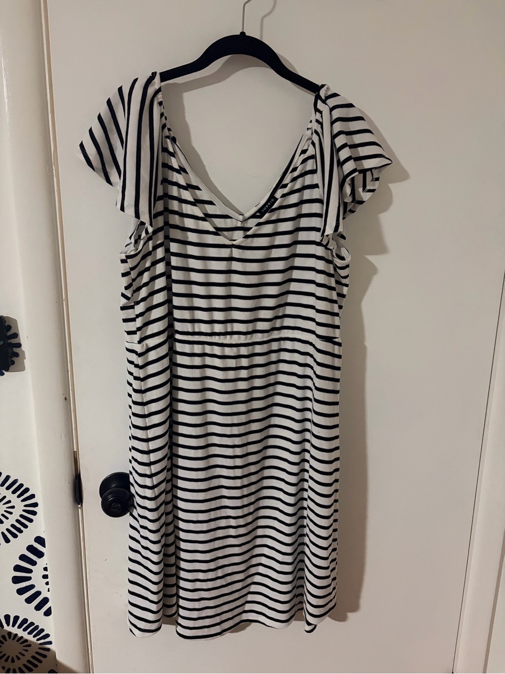 Torrid striped flutter sleeve dress